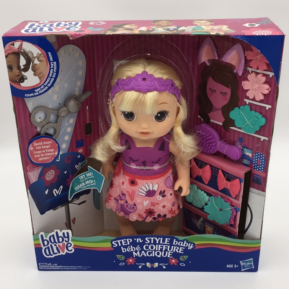 Baby Alive Step N Style Baby Doll Blonde with Growing Hair Interactive …